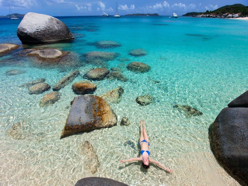 Floating in the Caribbean Sea the Baths BVI