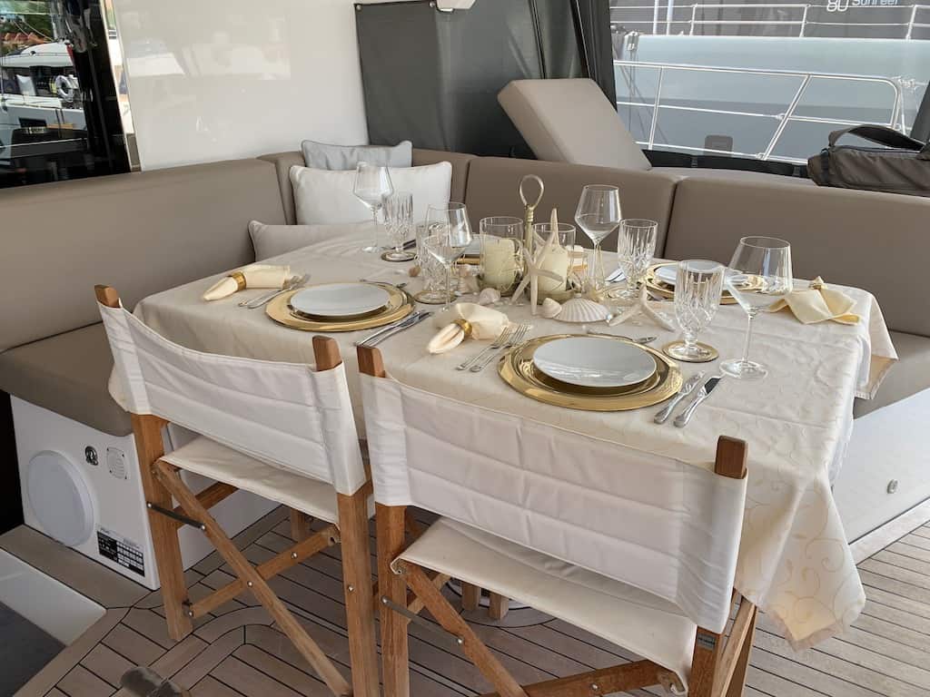 Catamaran Allure Dining on Deck