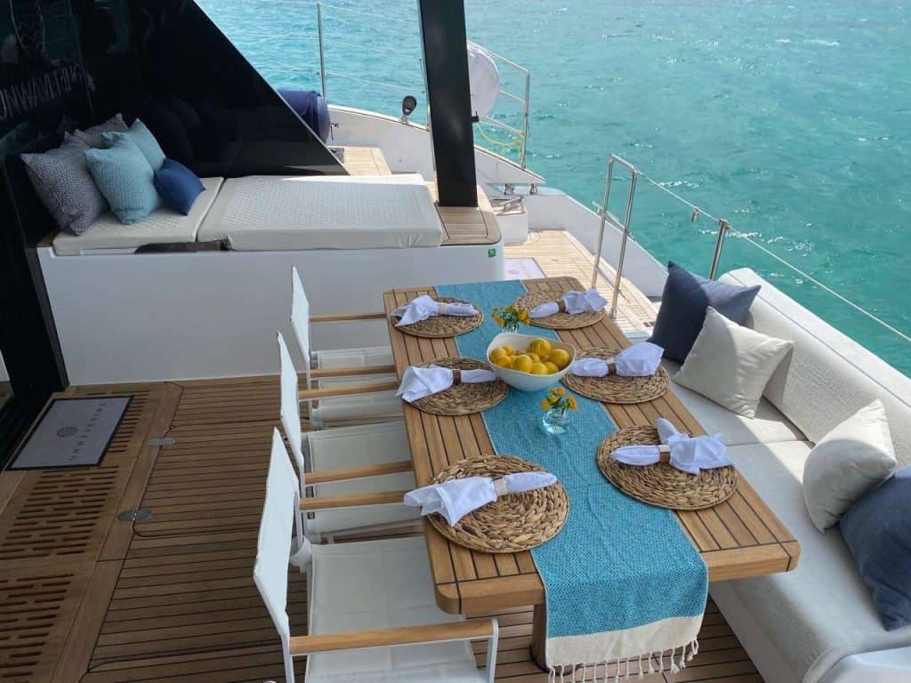 Catamaran Unwavering Aft Deck