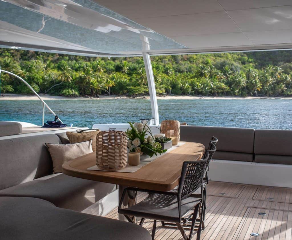 Power Catamaran C'est La Vie Aft Deck